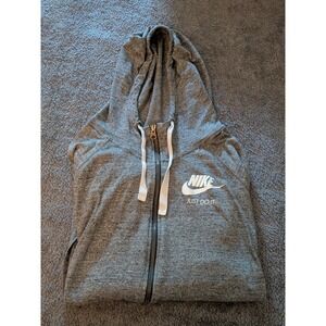 Nike Sportswear Gym Vintage Full-Zip Hoodie Charcoal Grey Cotton Blend 1X